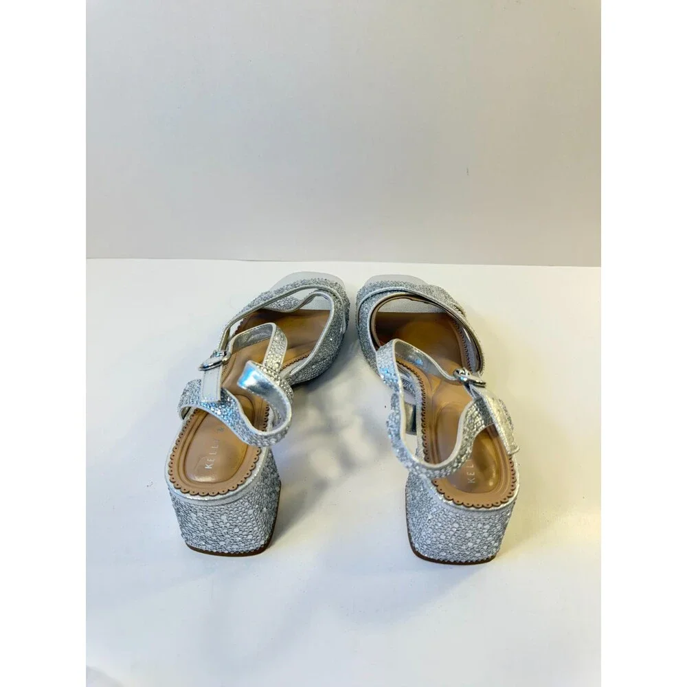 Kelly & Katie Womens Silver Block Heels US 8